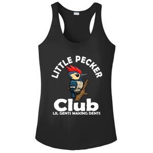 Little Pecker Club Lil Gents Making Dents Funny Woodpecker Ladies PosiCharge Competitor Racerback Tank