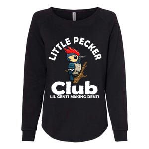 Little Pecker Club Lil Gents Making Dents Funny Woodpecker Womens California Wash Sweatshirt