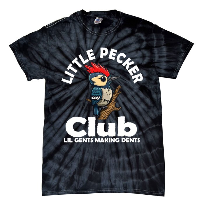 Little Pecker Club Lil Gents Making Dents Funny Woodpecker Tie-Dye T-Shirt