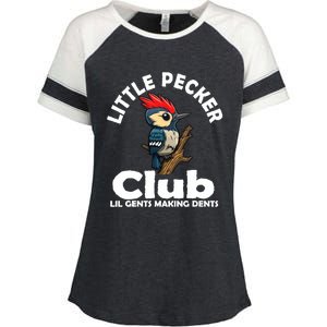 Little Pecker Club Lil Gents Making Dents Funny Woodpecker Enza Ladies Jersey Colorblock Tee