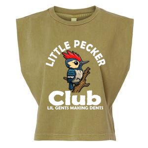 Little Pecker Club Lil Gents Making Dents Funny Woodpecker Garment-Dyed Women's Muscle Tee