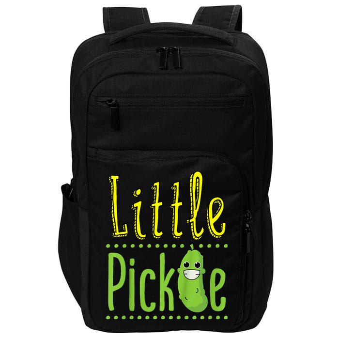 Little Pickle Cute Pickles Vegetable Veggie Girl Boy Impact Tech Backpack