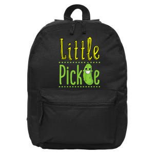 Little Pickle Cute Pickles Vegetable Veggie Girl Boy 16 in Basic Backpack