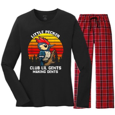 Little Pecker Club Lil Gents Making Dents Women's Long Sleeve Flannel Pajama Set 