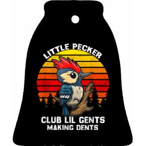 Little Pecker Club Lil Gents Making Dents Ceramic Bell Ornament