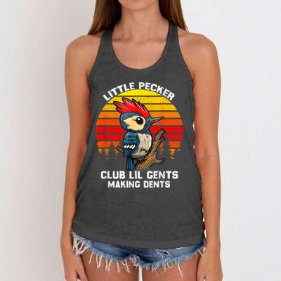 Little Pecker Club Lil Gents Making Dents Women's Knotted Racerback Tank