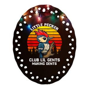 Little Pecker Club Lil Gents Making Dents Ceramic Oval Ornament