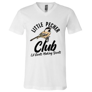 Little Pecker Club Lil Gents Making Dents Funny V-Neck T-Shirt