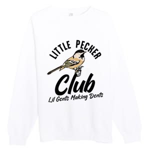 Little Pecker Club Lil Gents Making Dents Funny Premium Crewneck Sweatshirt