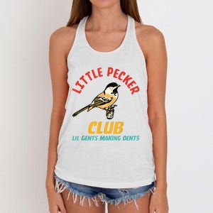 Little Pecker Club Lil Gents Making Dents Women's Knotted Racerback Tank