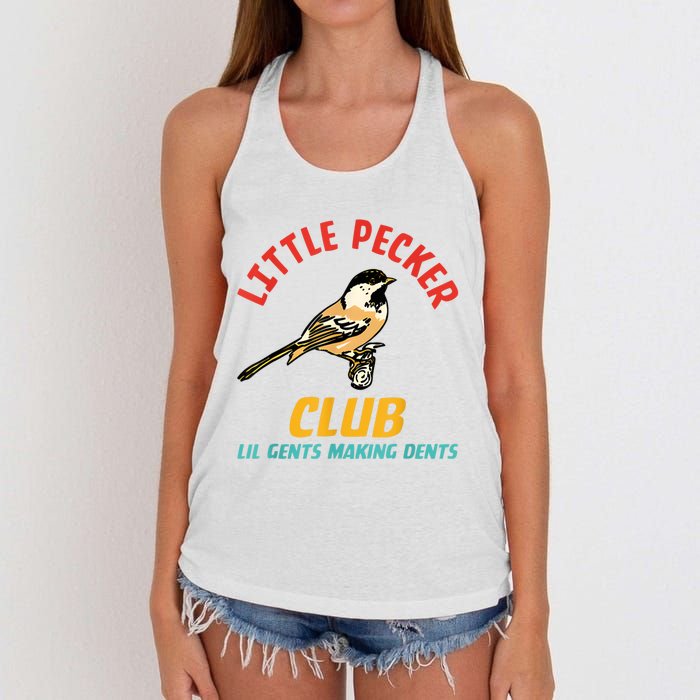 Little Pecker Club Lil Gents Making Dents Women's Knotted Racerback Tank