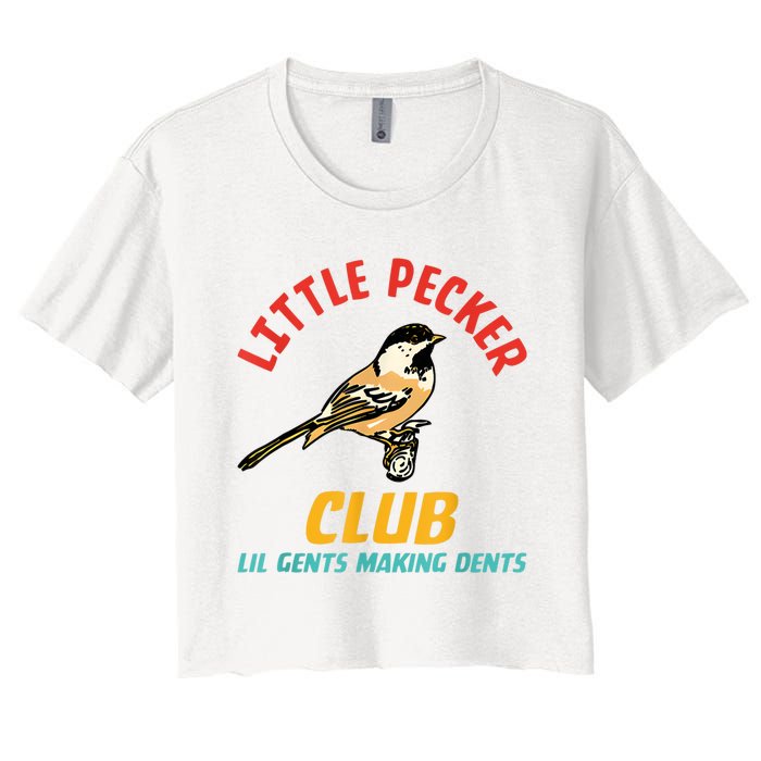 Little Pecker Club Lil Gents Making Dents Women's Crop Top Tee