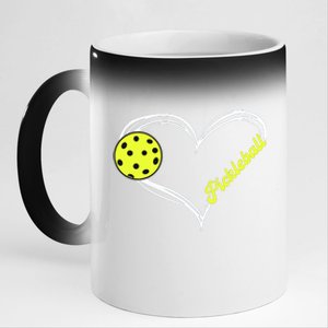 Love Pickleball Cute Pickleball Match, I Love Pickleball 11oz Black Color Changing Mug