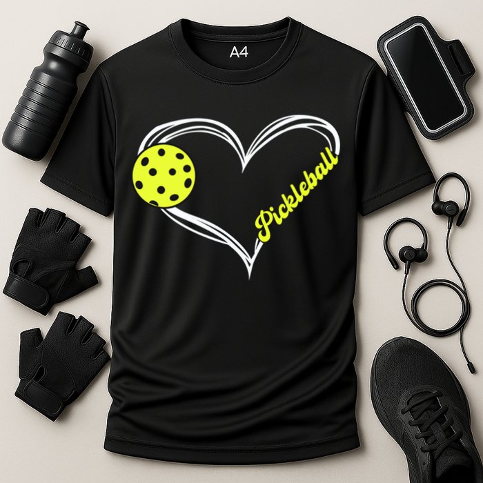 I Love Pickleball Cute Match Cooling Performance Crew T-Shirt