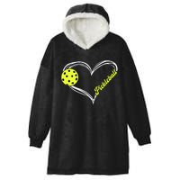 Love Pickleball Cute Pickleball Match, I Love Pickleball Hooded Wearable Blanket