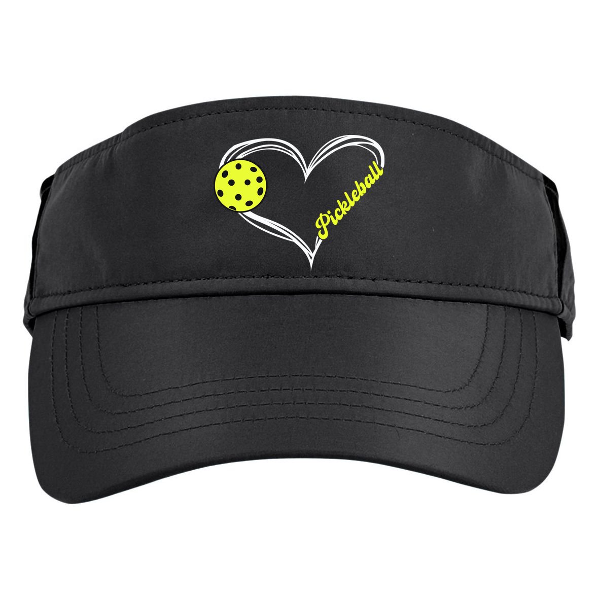 I Love Pickleball Cute Match Adult Drive Performance Visor