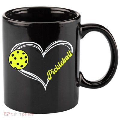 I Love Pickleball Cute Match 11oz C Handle Ceramic Mug