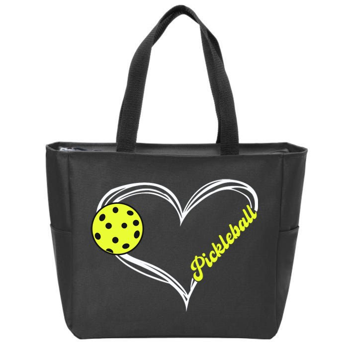 Love Pickleball Cute Pickleball Match, I Love Pickleball Zip Tote Bag