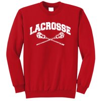 Lacrosse Player Coach Crossed Lax Sticks Vintage Sweatshirt