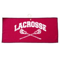 Lacrosse Player Coach Crossed Lax Sticks Vintage Large Microfiber Waffle Golf Towel