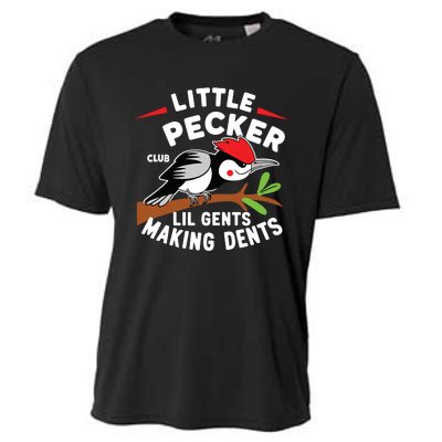 Little Pecker Club Lil Gents Making Dents Retro Woodpecker Cooling Performance Crew T-Shirt