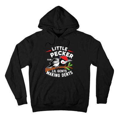 Little Pecker Club Lil Gents Making Dents Retro Woodpecker Hoodie