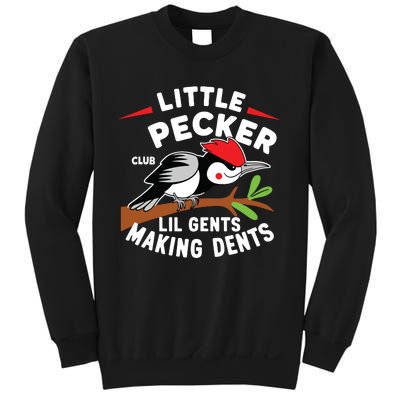 Little Pecker Club Lil Gents Making Dents Retro Woodpecker Sweatshirt