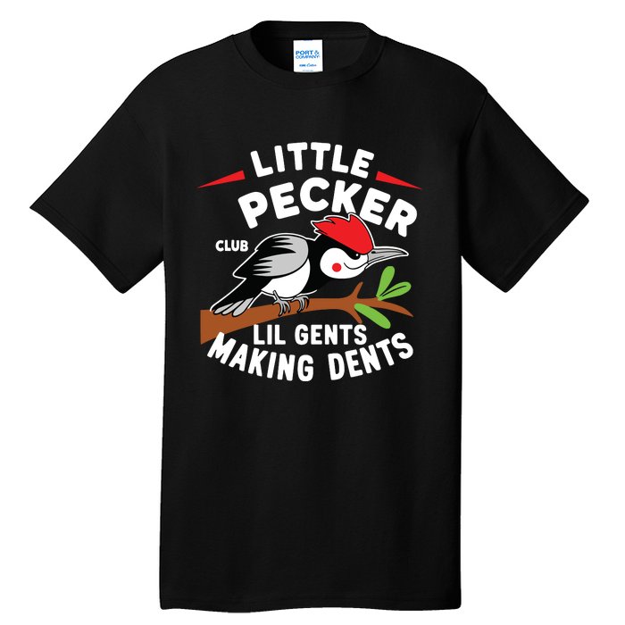 Little Pecker Club Lil Gents Making Dents Retro Woodpecker Tall T-Shirt