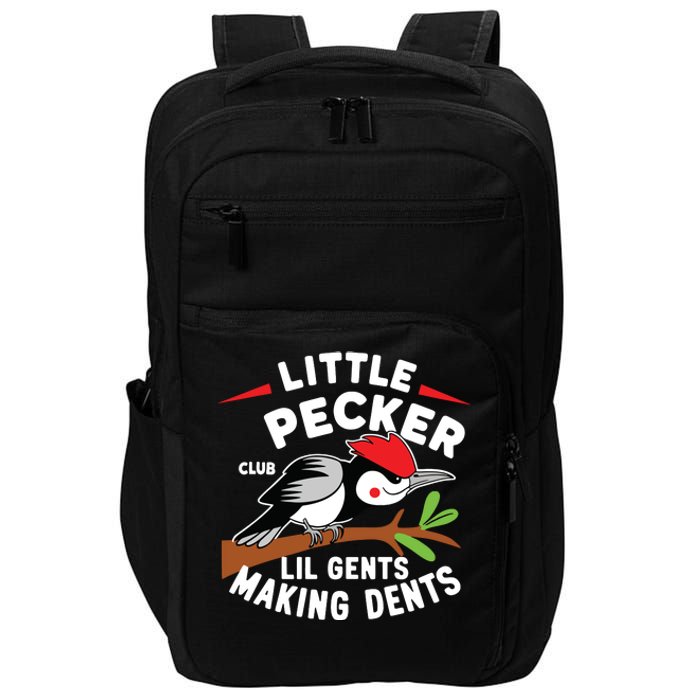 Little Pecker Club Lil Gents Making Dents Retro Woodpecker Impact Tech Backpack