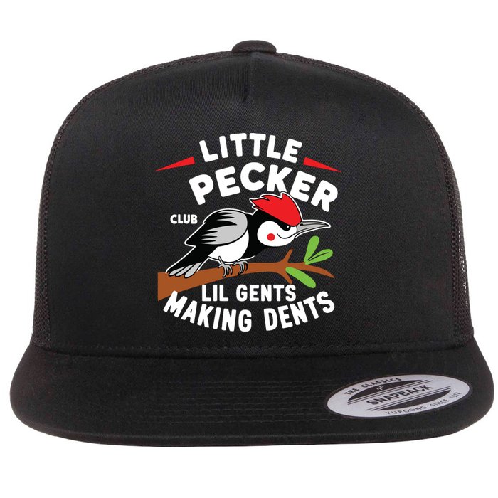 Little Pecker Club Lil Gents Making Dents Retro Woodpecker Flat Bill Trucker Hat