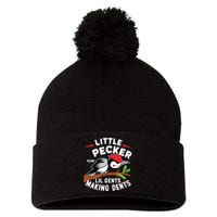 Little Pecker Club Lil Gents Making Dents Retro Woodpecker Pom Pom 12in Knit Beanie