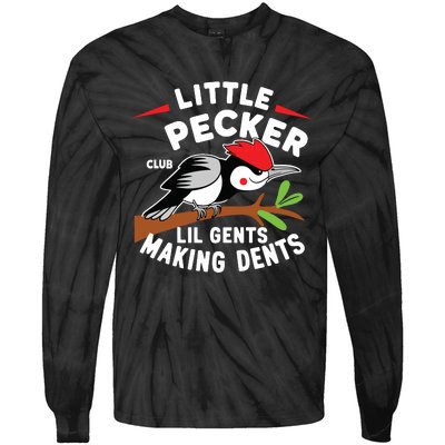 Little Pecker Club Lil Gents Making Dents Retro Woodpecker Tie-Dye Long Sleeve Shirt