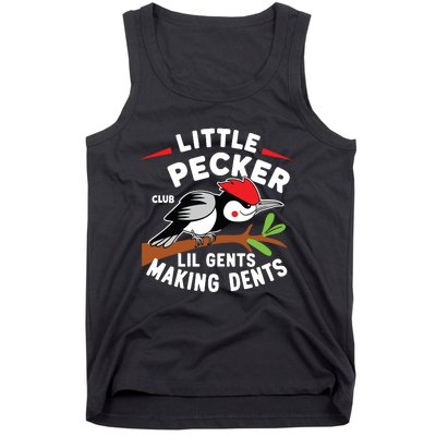 Little Pecker Club Lil Gents Making Dents Retro Woodpecker Tank Top