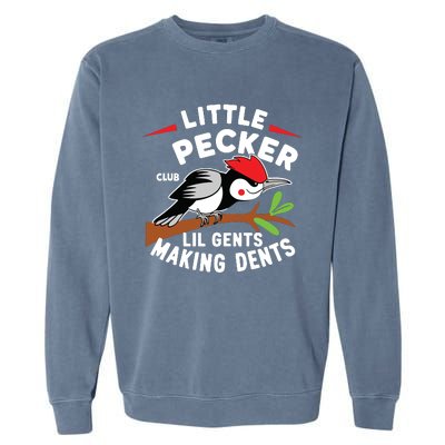 Little Pecker Club Lil Gents Making Dents Retro Woodpecker Garment-Dyed Sweatshirt