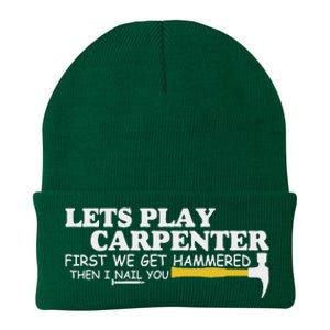 Lets Play Carpenter First We Get Hammered Then I Nail You Knit Cap Winter Beanie