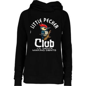 Little Pecker Club Lil Gents Making Dents Funny Gift Womens Funnel Neck Pullover Hood