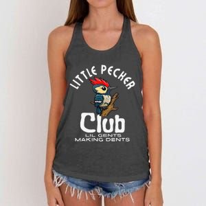 Little Pecker Club Lil Gents Making Dents Funny Gift Women's Knotted Racerback Tank