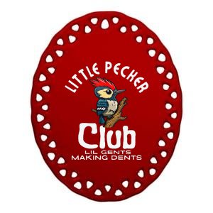 Little Pecker Club Lil Gents Making Dents Funny Gift Ceramic Oval Ornament