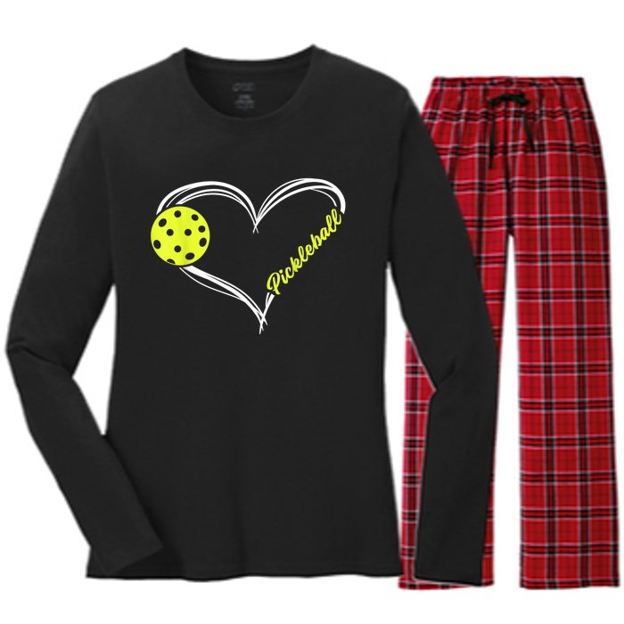 Love Pickleball - cute pickleball match, I love pickleball Women's Long Sleeve Flannel Pajama Set 