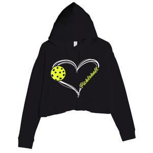 Love Pickleball - cute pickleball match, I love pickleball Crop Fleece Hoodie