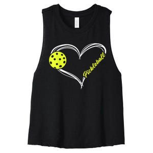 Love Pickleball - cute pickleball match, I love pickleball Women's Racerback Cropped Tank