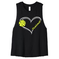 Love Pickleball - cute pickleball match, I love pickleball Women's Racerback Cropped Tank