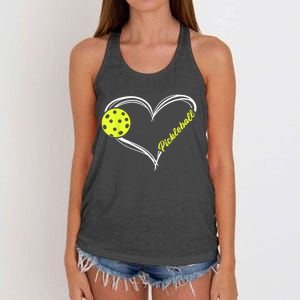 Love Pickleball - cute pickleball match, I love pickleball Women's Knotted Racerback Tank