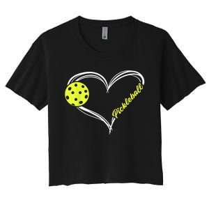 Love Pickleball - cute pickleball match, I love pickleball Women's Crop Top Tee