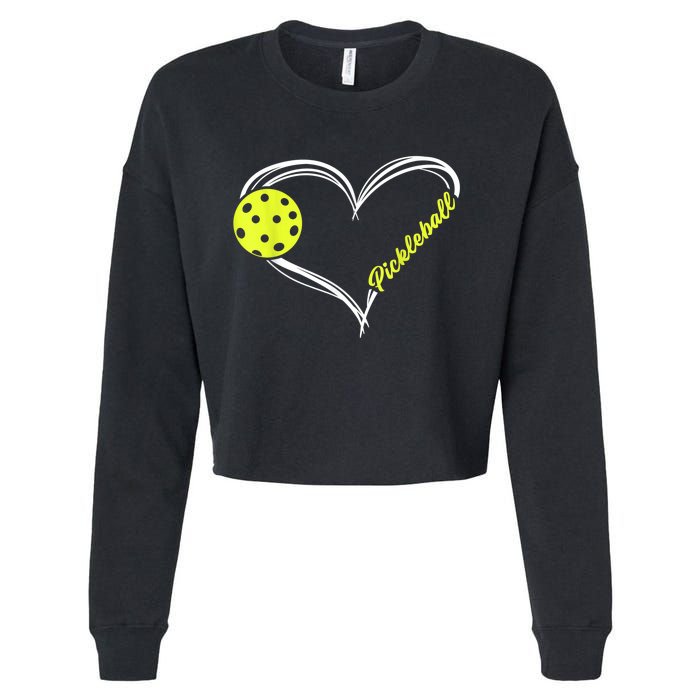 Love Pickleball - cute pickleball match, I love pickleball Cropped Pullover Crew