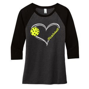 Love Pickleball - cute pickleball match, I love pickleball Women's Tri-Blend 3/4-Sleeve Raglan Shirt