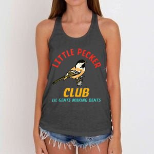 Little Pecker Club Lil Gents Making Dents Women's Knotted Racerback Tank