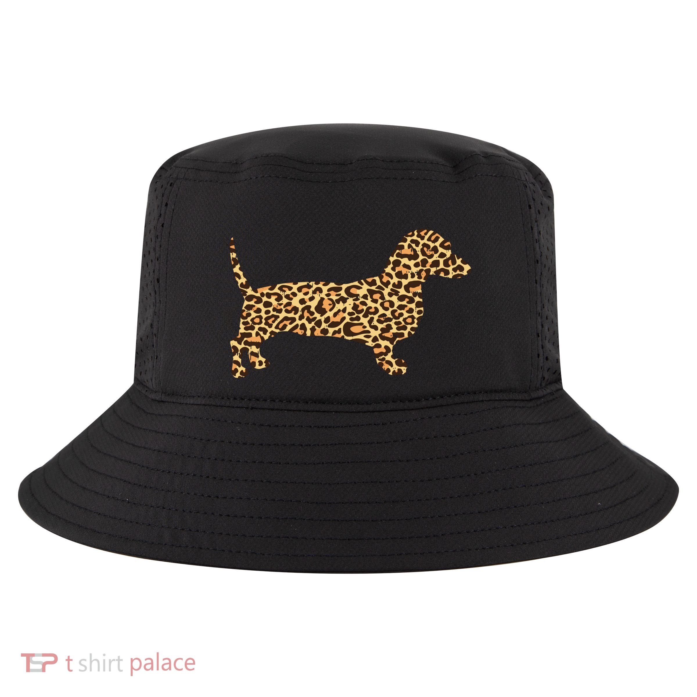 Leopard Print Dachshund Weiner Sausage Dog Girls Gift Cool Comfort Performance Bucket Hat