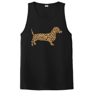 Leopard Print Dachshund Weiner Sausage Dog Girls Gift PosiCharge Competitor Tank