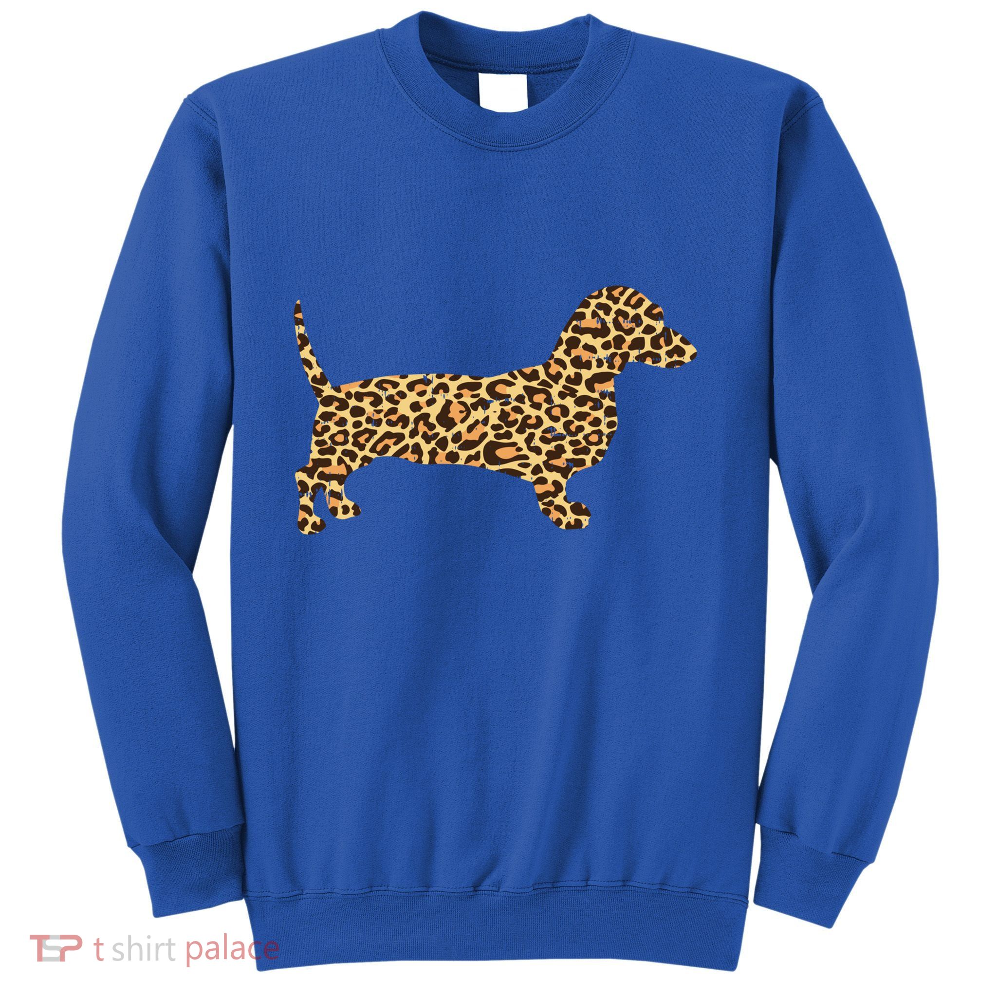 Leopard Print Dachshund Weiner Sausage Dog Girls Gift Sweatshirt